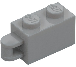 LEGO Medium stengrå Klods 1 x 2 med Hængsel Shaft (Opsamlingsskakt) (34816)