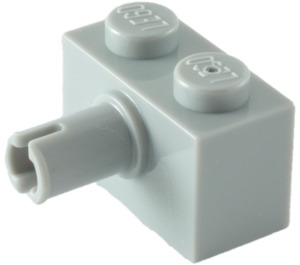 LEGO Mittleres Steingrau Backstein 1 x 2 mit Stift ohne Bodenstollenhalter (2458)