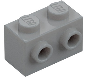 LEGO Mittleres Steingrau Stein 1 x 2 mit Noppen auf Ein(e) Seite (11211)