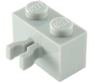 LEGO Medium Stone Gray Brick 1 x 2 with Vertical Clip (Gap in Clip) (30237)