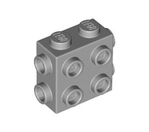 LEGO Medium Stone Gray Brick 1 x 2 x 1.6 with Side and End Studs (67329)