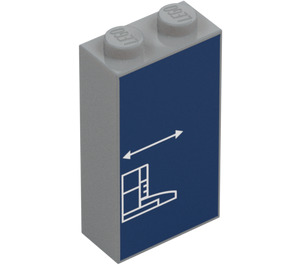 LEGO Gris piedra medio Ladrillo 1 x 2 x 3 con Coche Extended Frontal Bumper Schematic (22886 / 101394)