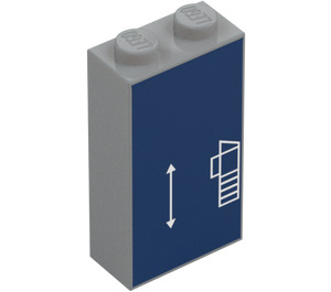 LEGO Medium Stone Gray Brick 1 x 2 x 3 with Car Rear Bumper Schematic (22886 / 101406)