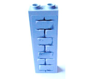 LEGO Mittleres Steingrau Backstein 1 x 2 x 5 mit Backstein Muster Aufkleber mit Bolzenhalter (2454)