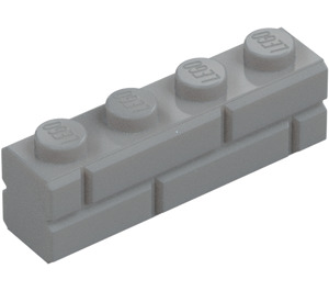 레고 미디엄 스톤 그레이 벽돌 1 x 4 ~와 함께 Embossed Bricks (15533)