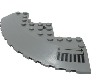 LEGO Medium Stone Gray Brick 10 x 10 Round Corner with Tapered Edge with Small Vent (Right) Sticker (58846)