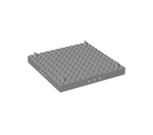 LEGO Medium Stone Gray Brick 12 x 12 with 3 Pin Holes per Side and 1 Peg per Corner (47976)