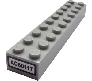 LEGO Medium steengrijs Steen 2 x 10 met "AG60117" Sticker (3006)