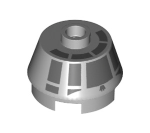 LEGO Medium steengrijs Steen 2 x 2 Rond met Sloped Zijkanten met Millennium Falcon Cockpit sections (36519 / 98100)