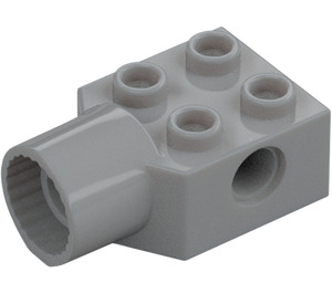 LEGO Medium steengrijs Steen 2 x 2 met Gat en Rotatiegewricht Stopcontact (48169 / 48370)