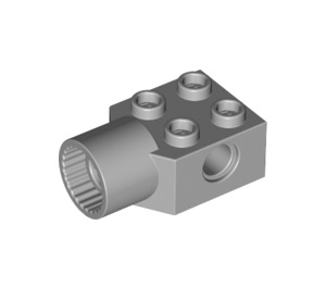 LEGO Medium Stone Gray Brick 2 x 2 with Hole and Rotation Joint Socket (48169 / 48370)
