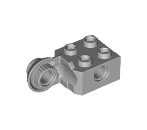 LEGO Medium Steengrijs Steen 2 x 2 met Gat, Halve Rotation Joint Bal Verticaal (48171 / 48454)