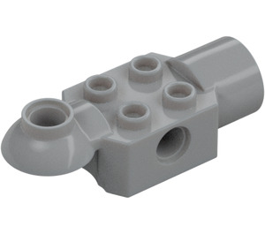 LEGO Medium Stone Gray Brick 2 x 2 with Horizontal Rotation Joint and Socket (47452)