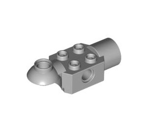 LEGO Medium Stone Gray Brick 2 x 2 with Horizontal Rotation Joint and Socket (47452)