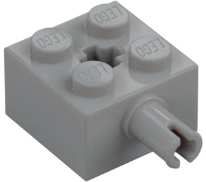 LEGO Medium Stone Gray Brick 2 x 2 with Pin and Axlehole (6232 / 42929)