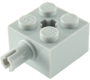 LEGO Medium Stone Gray Brick 2 x 2 with Pin and Axlehole (6232 / 42929)