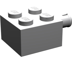 LEGO Medium Stone Gray Brick 2 x 2 with Pin and No Axle Hole (4730)