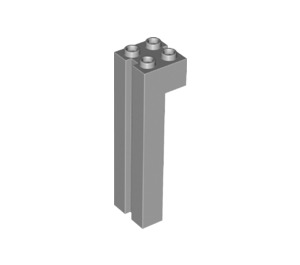 LEGO Medium Stone Gray Brick 2 x 2 x 6 with Groove (6056)