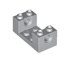 LEGO Medium steingrå Kloss 2 x 4 x 1.3 med 2 x 2 UtskjæRing og Hull (18975 / 26447)