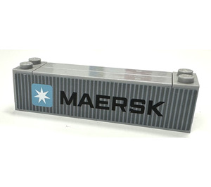 LEGO Gris Pierre Moyen Brick 2 x 8 with Maersk Logo