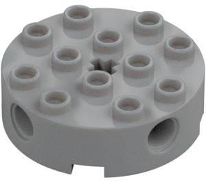 LEGO Medium Stone Gray Brick 4 x 4 Round with Holes (6222)