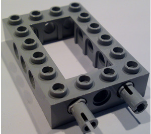 LEGO Medium Stone Gray Brick 4 x 6 with Open Center with Pins (32531 / 40344)