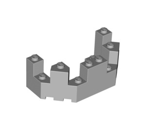 LEGO Mittleres Steingrau Backstein 4 x 8 x 2.3 Turret oben (6066)