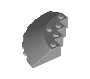 LEGO Medium Stone Gray Brick 6 x 6 Round (25°) Corner (95188)