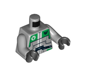 LEGO Medium Stone Gray Bright Green Robot Sidekick with Armor Torso (973 / 76382)