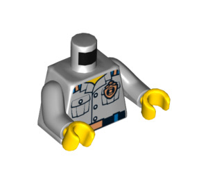 LEGO Medium Steengrijs Coast Bewaker Torso met Badge, Schouder Lapels (76382)