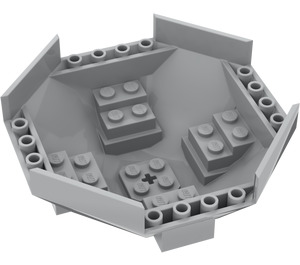 LEGO Mittleres Steingrau Cockpit 10 x 10 x 4 Octagonal Base (2618)