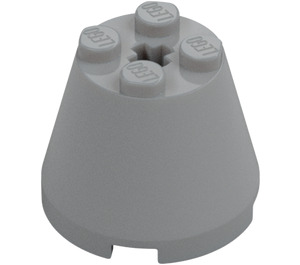 LEGO Medium Stone Gray Cone 3 x 3 x 2 with Axle Hole (6233 / 45176)