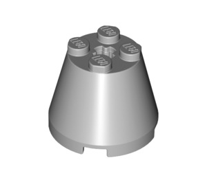 LEGO Medium Stone Gray Cone 3 x 3 x 2 with Axle Hole (6233 / 45176)