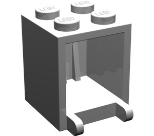 LEGO Mittleres Steingrau Container 2 x 2 x 2 mit festen Bolzen (4345)