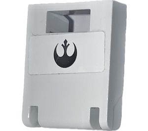LEGO Medium Stone Gray Container Box 2 x 2 x 2 Door with Slot with Black SW Rebel Logo Sticker (4346)
