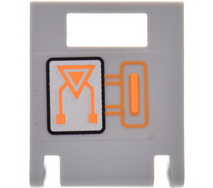 LEGO Medium Stone Gray Container Box 2 x 2 x 2 Door with Slot with Circuitry Sticker (4346)