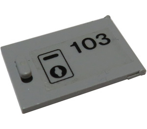 LEGO Medium Steengrijs Kast 2 x 3 x 2 Deur met '103', Keyhole Sticker (4533)