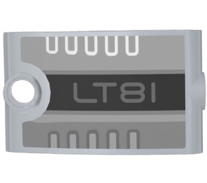 LEGO Medium Stengrå Böjd Panel 5 x 3 x 2 Stråle med ‘LT81’ (Vänster) Klistermärke (80285)