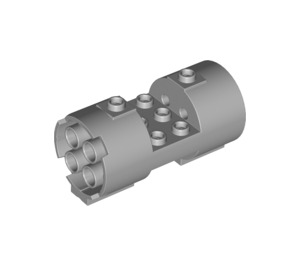 LEGO Mittleres Steingrau Zylinder 3 x 6 x 2.7 Horizontal Hohle Mittelnoppen (30360)