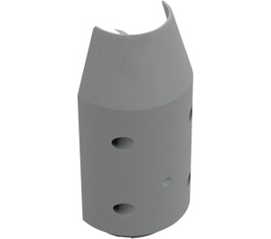 LEGO Medium Stone Gray Cylinder 6 x 3 x 10 Half with Taper and Four Pin Holes (57792)