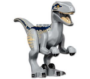 LEGO Mittleres Steingrau Dinosaurier Raptor / Velociraptor mit Dark Blau und Tan Markings