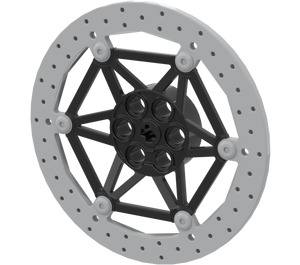 LEGO Medium stengrå disk Brake til Motorbike med Sort Centrum (71711)