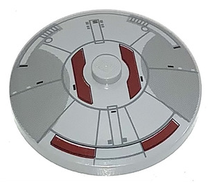 LEGO Medium Stone Gray Dish 4 x 4 with Mini Sith Infiltrator Pattern (Solid Stud) (3960)