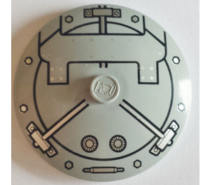 LEGO Medium stengrå Dish 4 x 4 med Vault Dør (Solid knops) (3960)