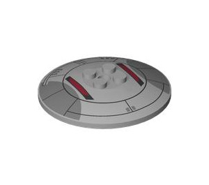 LEGO Medium Stone Gray Dish 6 x 6 with Sith Red and Gray (Solid Studs) (21599)