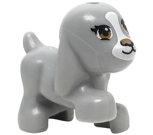 LEGO Medium Stone Gray Dog (Walking) with White and Brown Eyes (19671)
