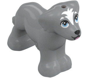 LEGO Gris piedra medio Perro con Blanco Forehead (103409)