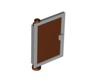 LEGO Medium Stone Gray Door 1 x 4 x 5 Left with Reddish Brown Glass (47899)