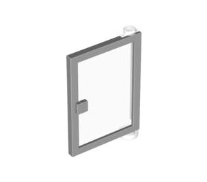 LEGO Medium Stone Gray Door 1 x 4 x 5 Right with Transparent Glass (73194)