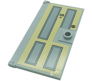 LEGO Medium Stone Gray Door 1 x 4 x 6 with Stud Handle with '5B', Peephole and Lock Sticker (35290)